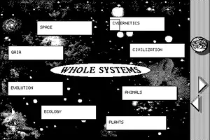 The Electronic Whole Earth Catalog's WHOLE SYSTEMS card, drawn by HyperCard 1.2.2 recompiled to C